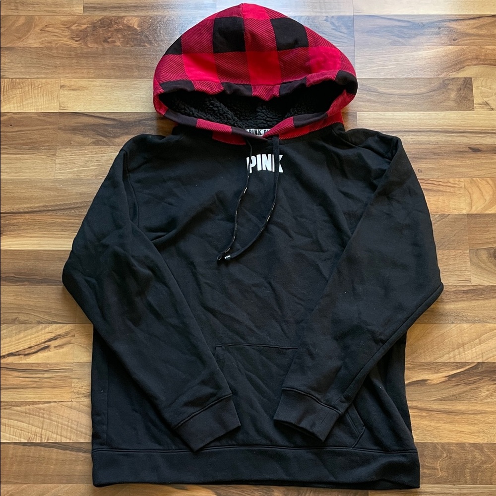 Victoria's Secret Black and Red Hooded Sweatshirt